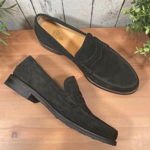 Brooks Brothers Men's Black Suede Penny Loafers